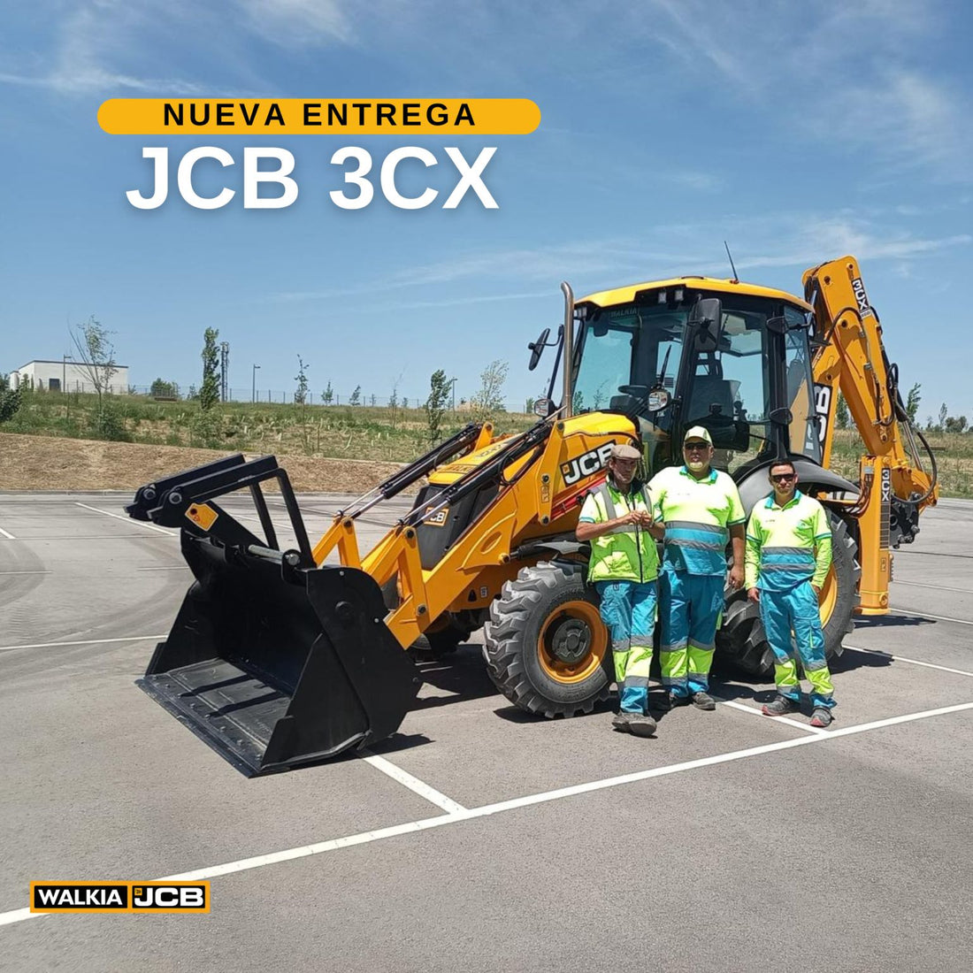 WALKIA Entrega la Icónica Retroexcavadora JCB 3CX en Madrid: La Máquina Líder para el Mantenimiento de Infraestructuras